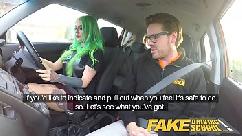 Fake driving school wild fuck ride for tattooed busty big ass beauty